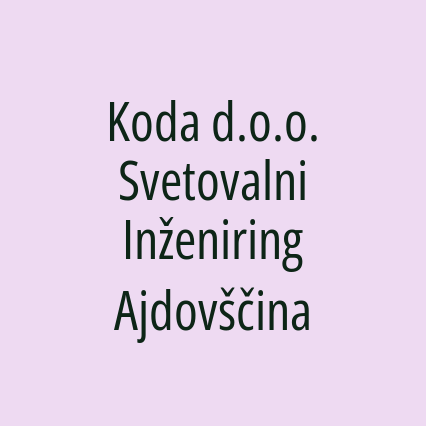 Koda d.o.o. Svetovalni Inženiring Ajdovščina