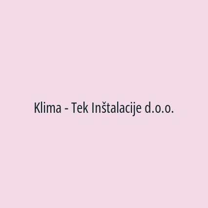 Klima - Tek Inštalacije d.o.o. - Logotip