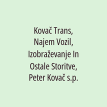 Kovač Trans, Najem Vozil, Izobraževanje In Ostale Storitve, Peter Kovač s.p. - Logotip