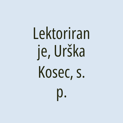 Lektoriranje, Urška Kosec, s. p. - Logotip