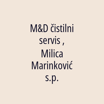 M&D čistilni servis , Milica Marinković s.p. - Logotip