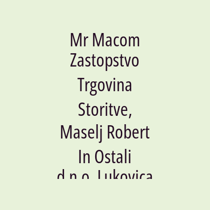 Mr Macom Zastopstvo Trgovina Storitve, Maselj Robert In Ostali d.n.o. Lukovica - Logotip