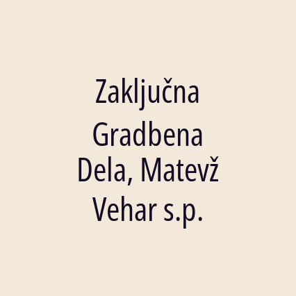 Zaključna Gradbena Dela, Matevž Vehar s.p. - Logotip