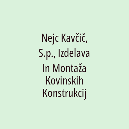 Nejc Kavčič, S.p., Izdelava In Montaža Kovinskih Konstrukcij - Logotip