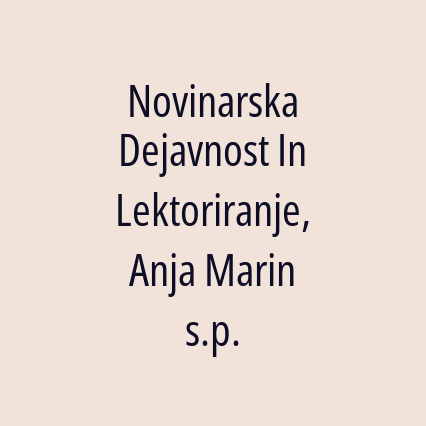 Novinarska Dejavnost In Lektoriranje, Anja Marin s.p. - Logotip