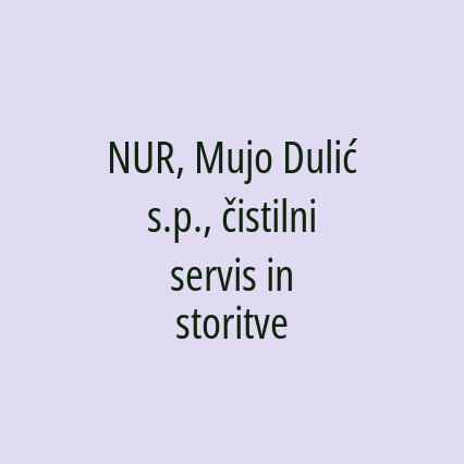 NUR, Mujo Dulić s.p., čistilni servis in storitve - Logotip