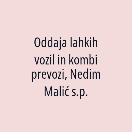 Oddaja lahkih vozil in kombi prevozi, Nedim Malić s.p. - Logotip