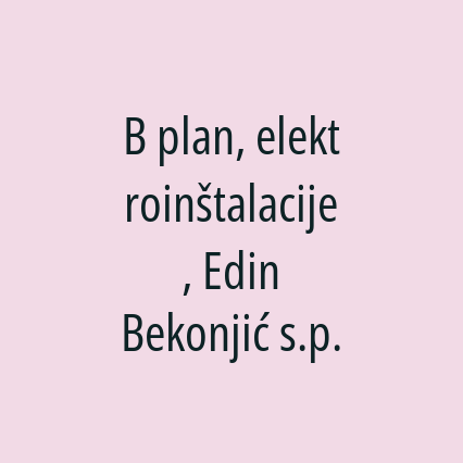 B plan, elektroinštalacije, Edin Bekonjić s.p. - Logotip