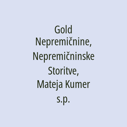 Gold Nepremičnine, Nepremičninske Storitve, Mateja Kumer s.p. - Logotip