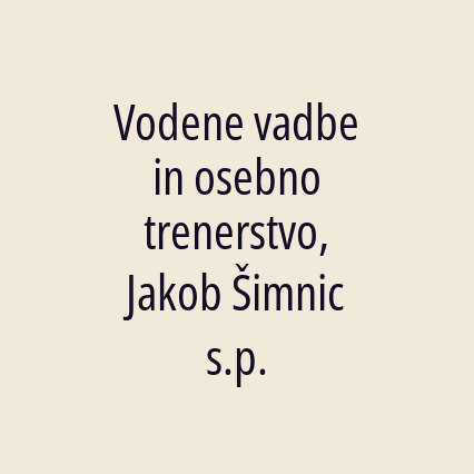 Vodene vadbe in osebno trenerstvo, Jakob Šimnic s.p.