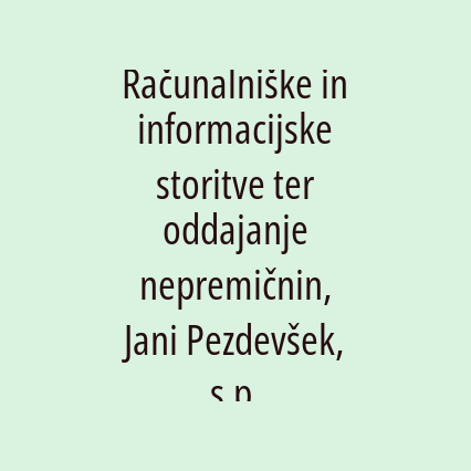 Računalniške in informacijske storitve ter oddajanje nepremičnin, Jani Pezdevšek, s.p. - Logotip