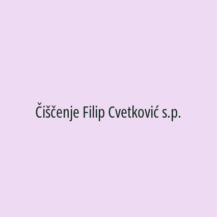 Čiščenje Filip Cvetković s.p.