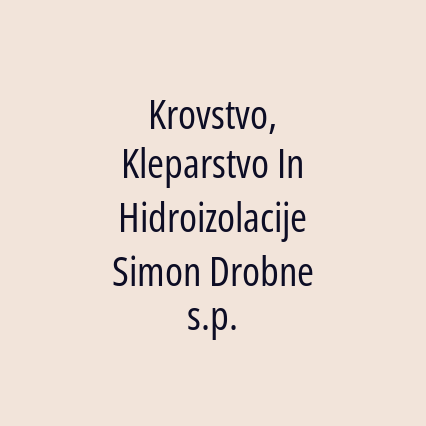 Krovstvo, Kleparstvo In Hidroizolacije Simon Drobne s.p. - Logotip