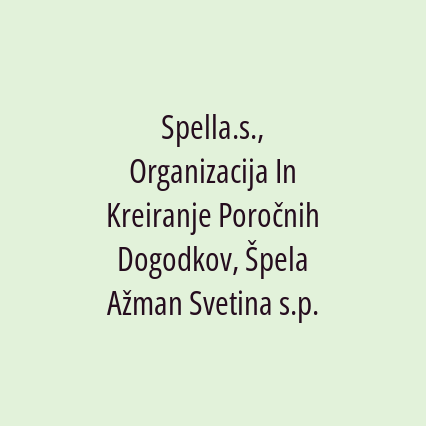 Spella.s., Organizacija In Kreiranje Poročnih Dogodkov, Špela Ažman Svetina s.p. - Logotip