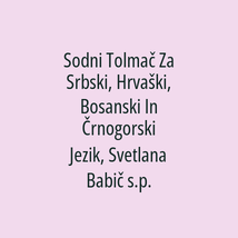 Sodni Tolmač Za Srbski, Hrvaški, Bosanski In Črnogorski Jezik, Svetlana Babič s.p. - Logotip