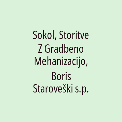 Sokol, Storitve Z Gradbeno Mehanizacijo, Boris Staroveški s.p. - Logotip