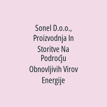 Sonel D.o.o., Proizvodnja In Storitve Na Področju Obnovljivih Virov Energije - Logotip