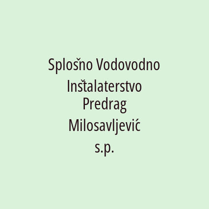 Splošno Vodovodno Inštalaterstvo Predrag Milosavljević s.p. - Logotip