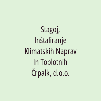 Stagoj, Inštaliranje Klimatskih Naprav In Toplotnih Črpalk, d.o.o. - Logotip