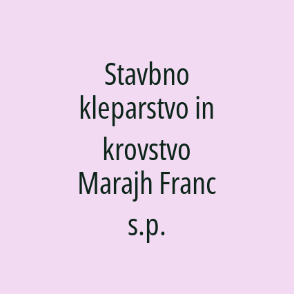 Stavbno kleparstvo in krovstvo Marajh Franc s.p. - Logotip