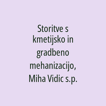 Storitve s kmetijsko in gradbeno mehanizacijo, Miha Vidic s.p. - Logotip