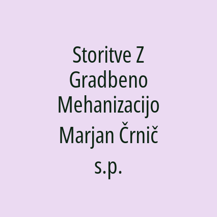 Storitve Z Gradbeno Mehanizacijo Marjan Črnič s.p. - Logotip