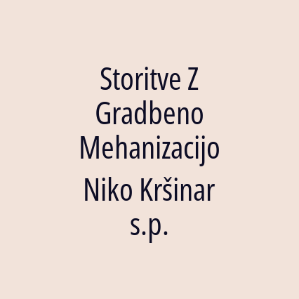 Storitve Z Gradbeno Mehanizacijo Niko Kršinar s.p. - Logotip