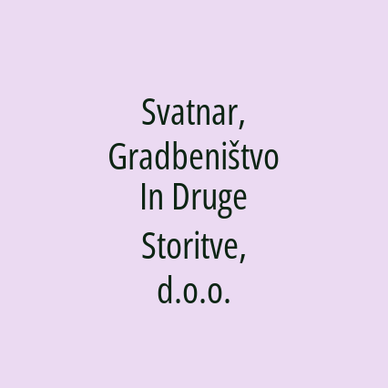 Svatnar, Gradbeništvo In Druge Storitve, d.o.o. - Logotip