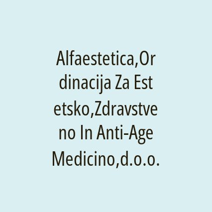 Alfaestetica,Ordinacija Za Estetsko,Zdravstveno In Anti-Age Medicino,d.o.o. - Logotip