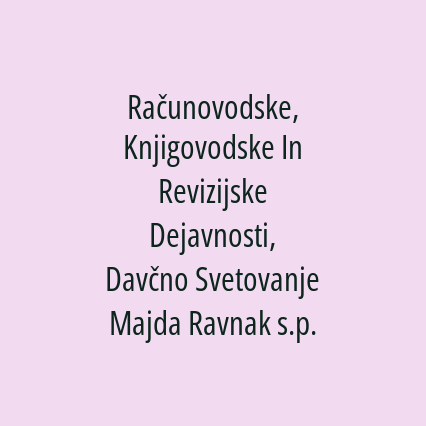 Računovodske, Knjigovodske In Revizijske Dejavnosti, Davčno Svetovanje Majda Ravnak s.p. - Logotip