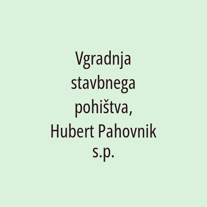 Vgradnja stavbnega pohištva, Hubert Pahovnik s.p. - Logotip