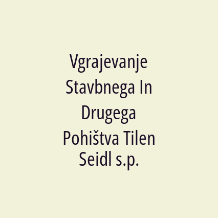 Vgrajevanje Stavbnega In Drugega Pohištva Tilen Seidl s.p. - Logotip