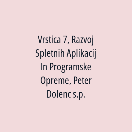 Vrstica 7, Razvoj Spletnih Aplikacij In Programske Opreme, Peter Dolenc s.p. - Logotip