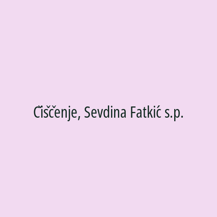 Čiščenje, Sevdina Fatkić s.p. - Logotip