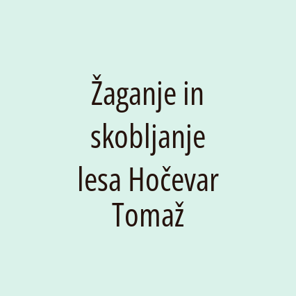 Žaganje in skobljanje lesa Hočevar Tomaž