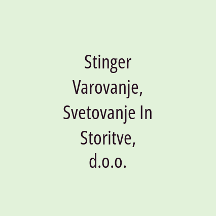 Stinger Varovanje, Svetovanje In Storitve, d.o.o. - Logotip